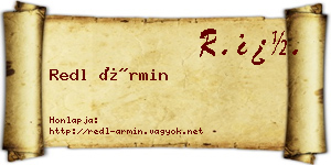 Redl Ármin névjegykártya
